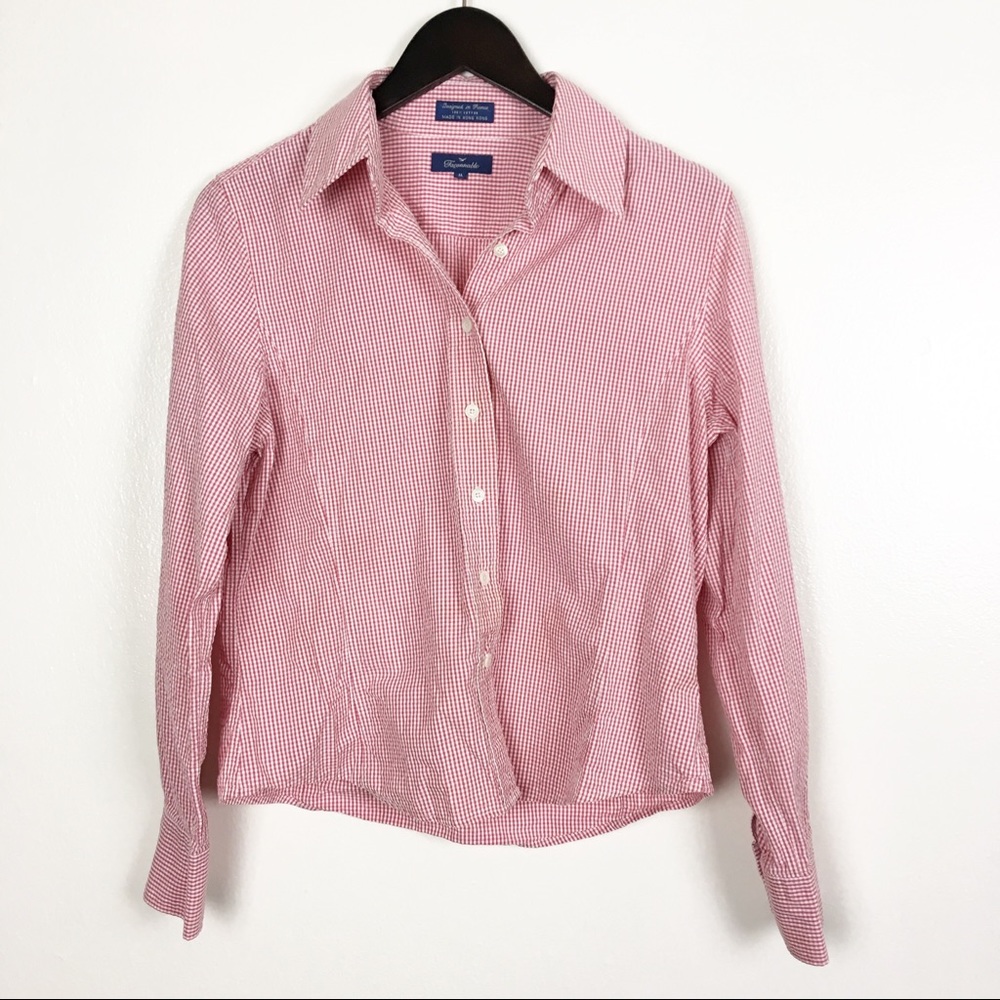 Faconnable | Red & White Gingham Check Button Down